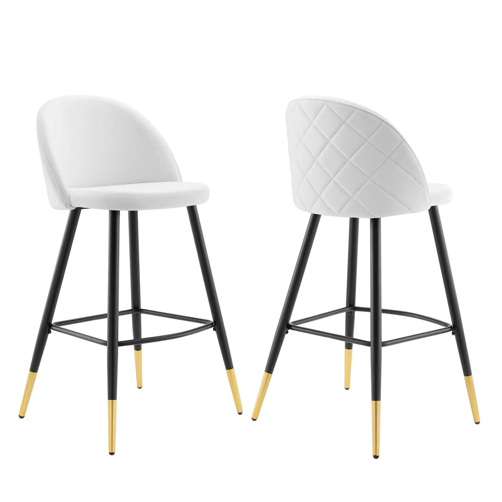 Cordial Performance Velvet Bar Stools - Set of 2