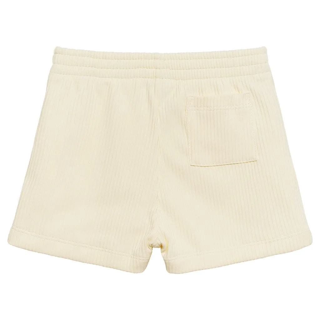 Cream Rib Mini Swim Trunk