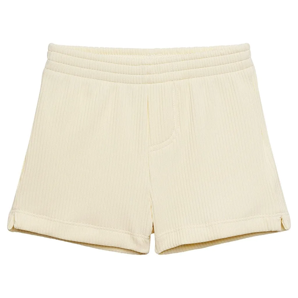 Cream Rib Mini Swim Trunk