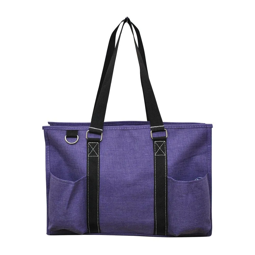 Crosshatch Purple NGIL Zippered Caddy Organizer Tote Bag