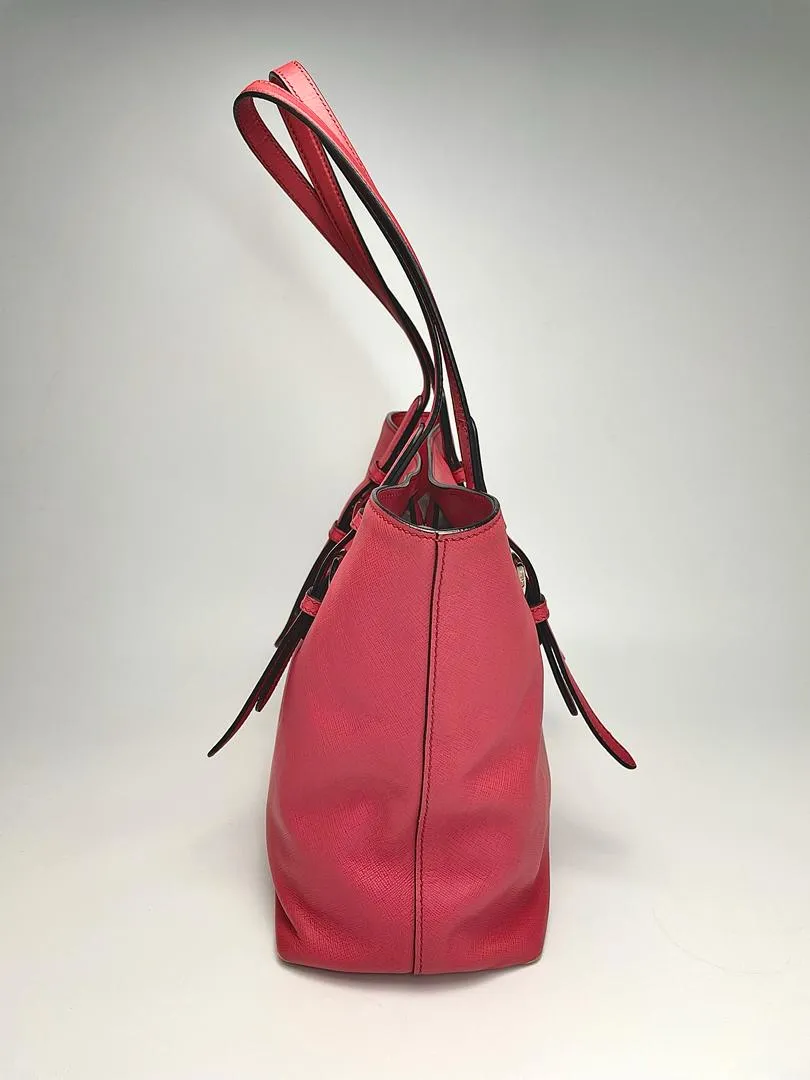 Dark Pink Saffiano Leather Tote Bag