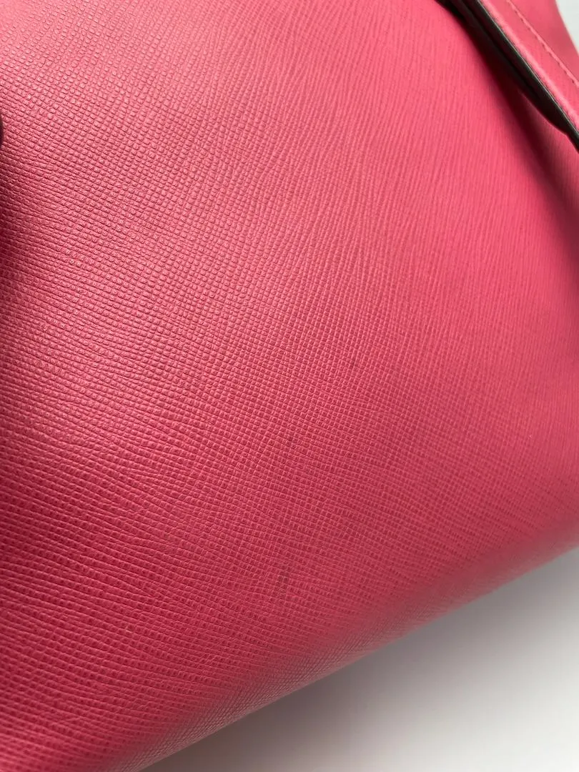 Dark Pink Saffiano Leather Tote Bag