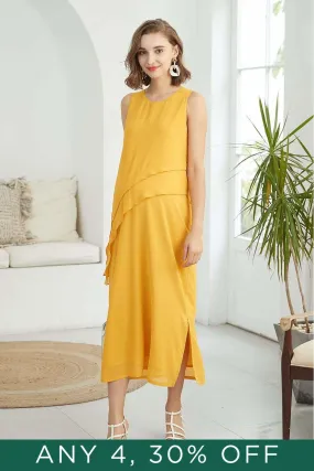 Delja Sleeveless Nursing Dress Yellow