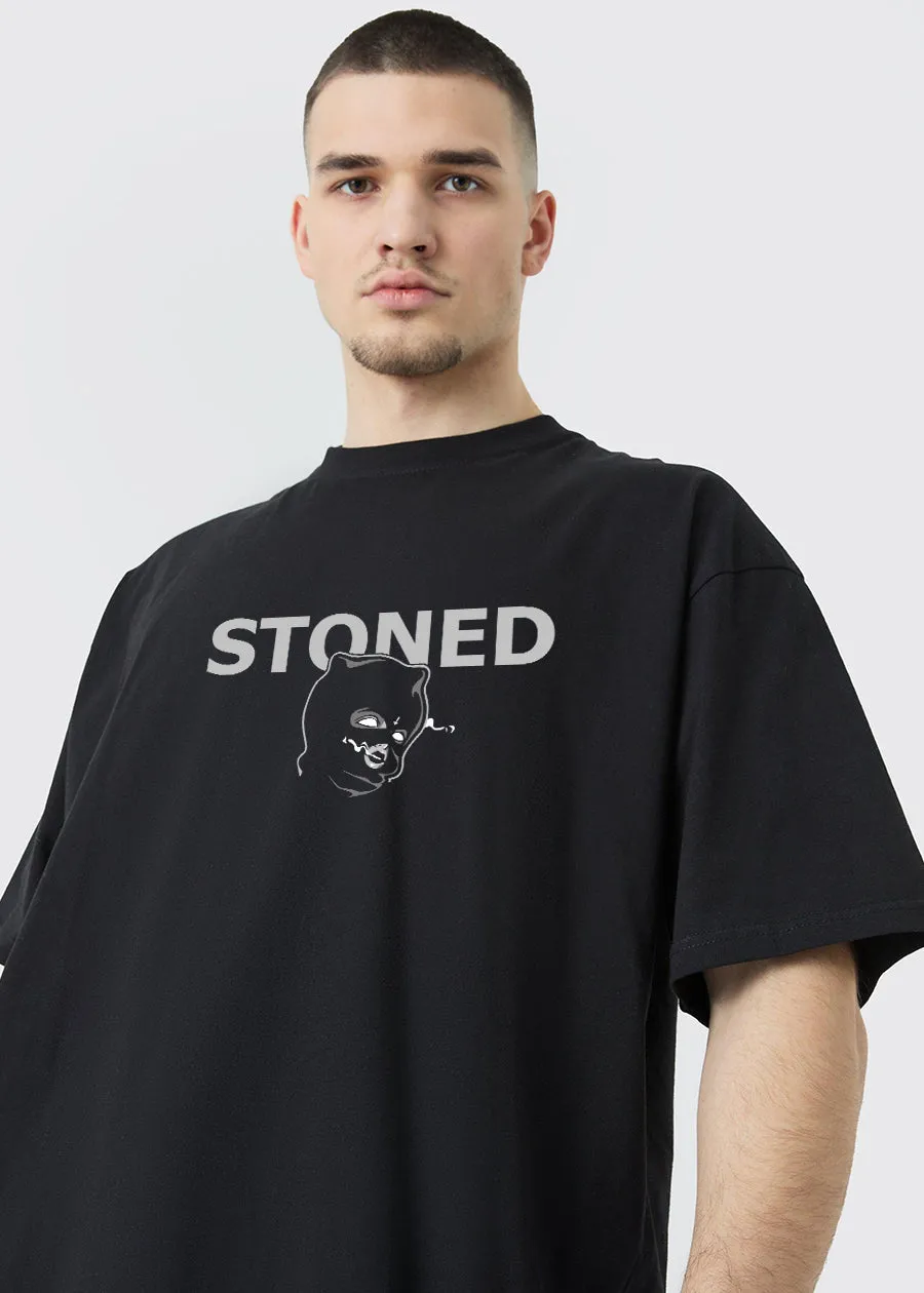 Devil Stoned Men Oversized Printed T-Shirt