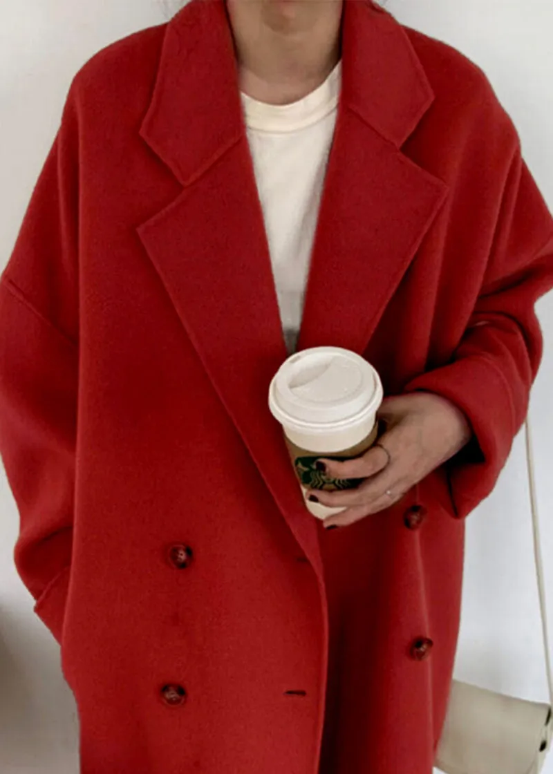 Double Breasted Long Wool Coat