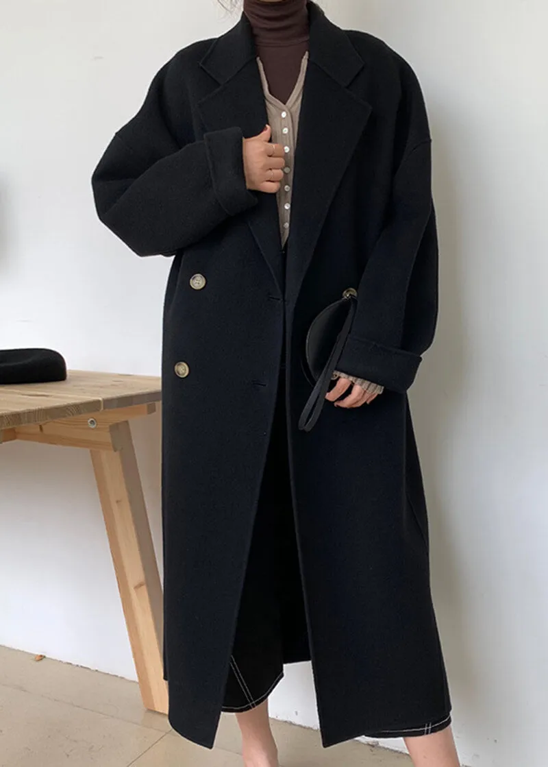 Double Breasted Long Wool Coat