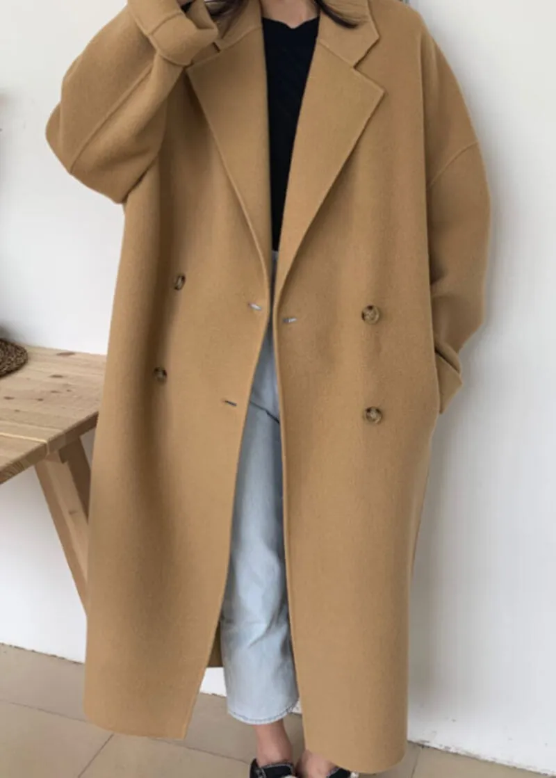 Double Breasted Long Wool Coat