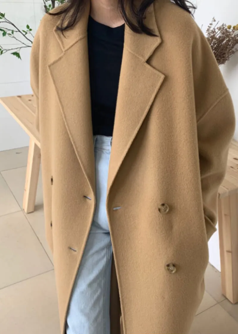 Double Breasted Long Wool Coat