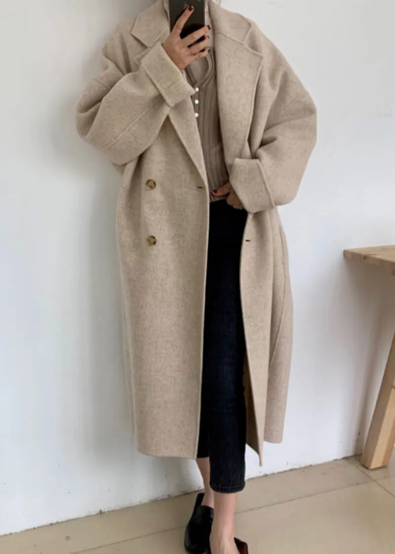 Double Breasted Long Wool Coat