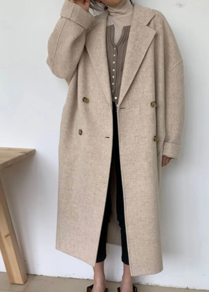 Double Breasted Long Wool Coat