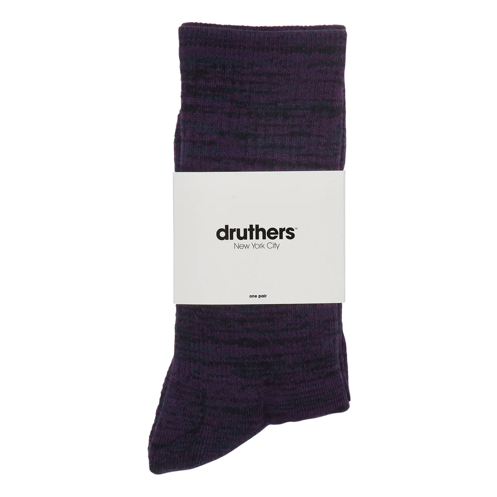 Druthers Organic Cotton Everyday Crew Socks - Navy Melange