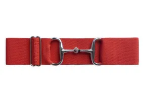 ELLANY RED - 2" SILVER SNAFFLE ELASTIC BELT