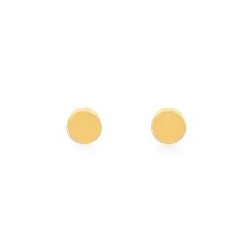 ER003GP B.Tiff High Polish Plain Round Gold Plated Stainless Steel Stud Earrings