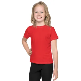 Essential Protection: Girls Short Sleeve Solid Color Rash Guard - Scarlet