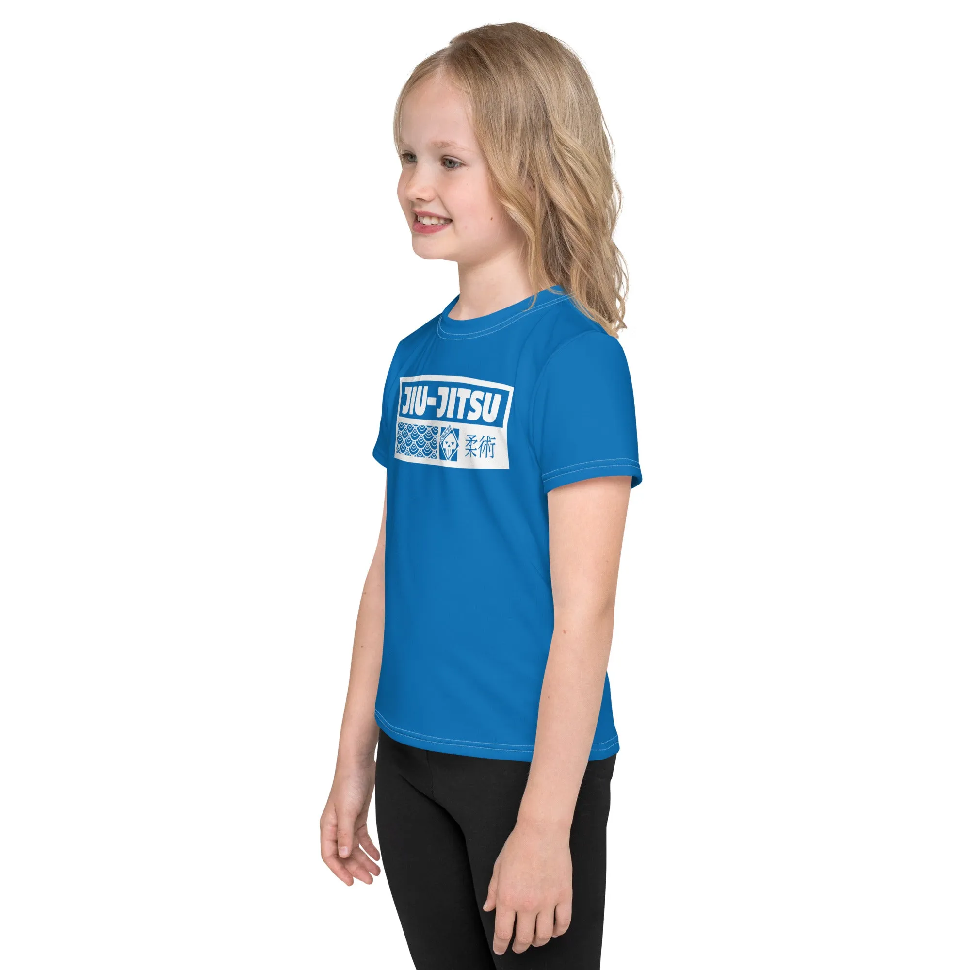 Everyday Active Gear: Girl's Short Sleeve Jiu-Jitsu Rash Guard - Azul