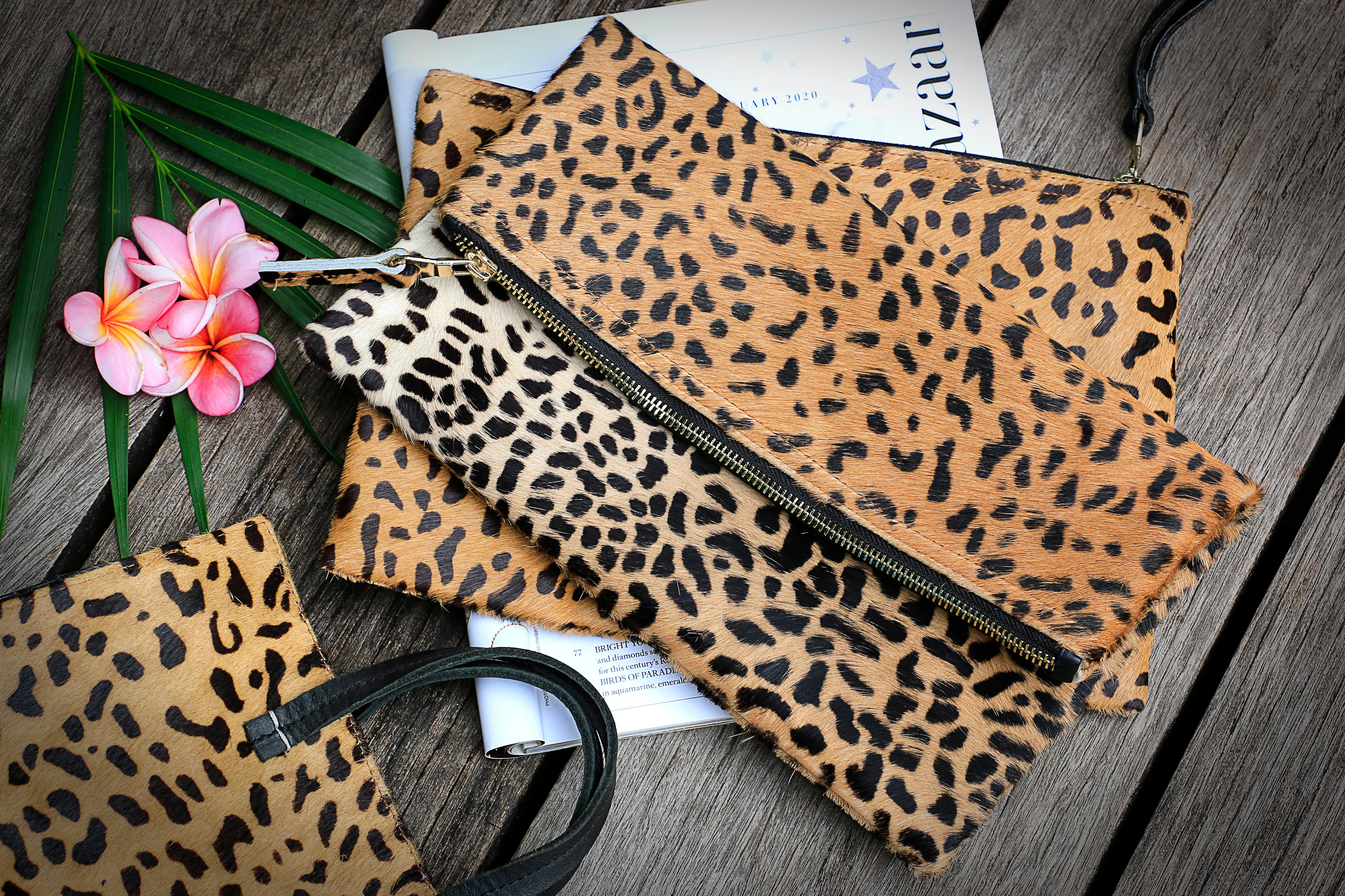 Exclusive Leopard Leather Clutch