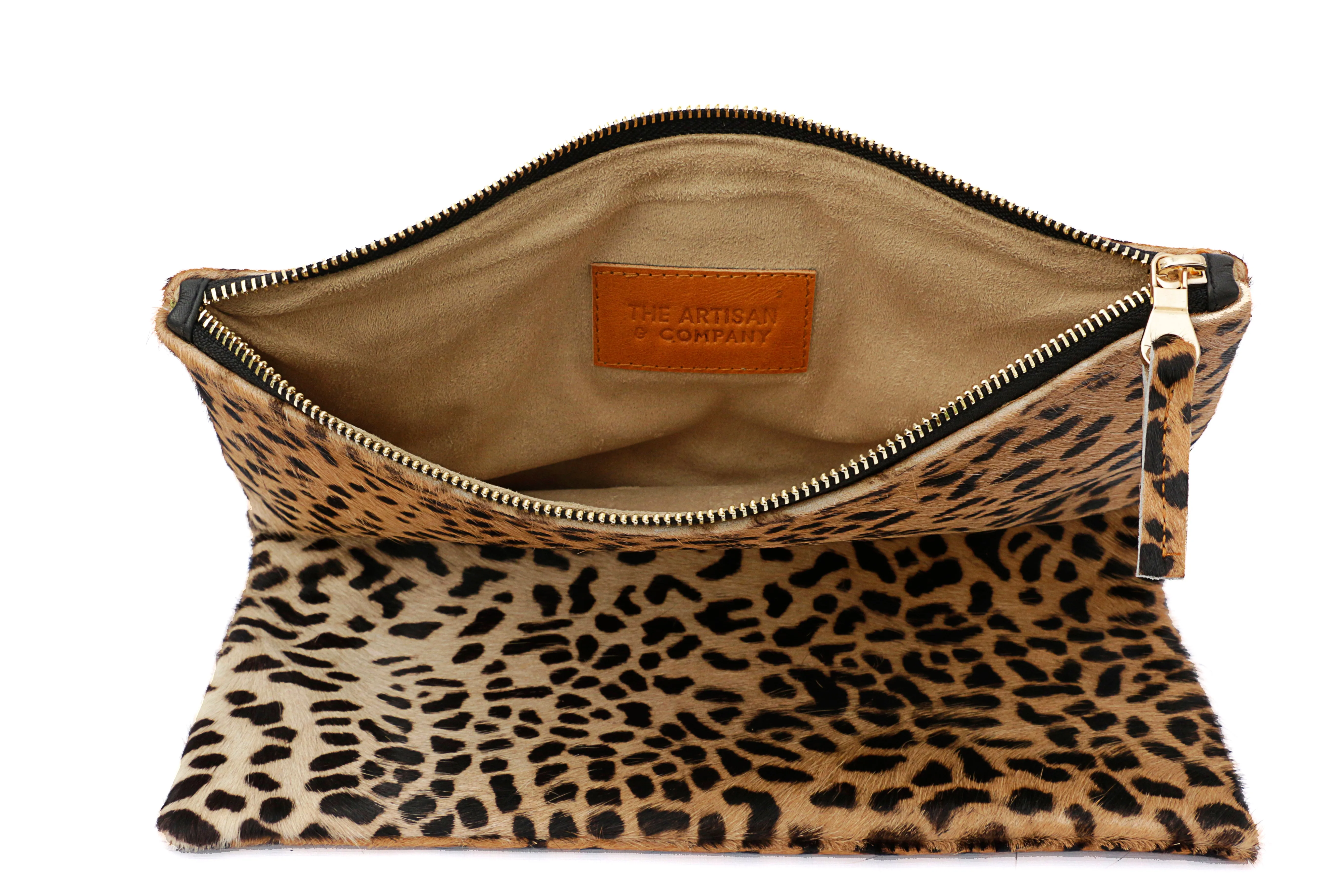 Exclusive Leopard Leather Clutch