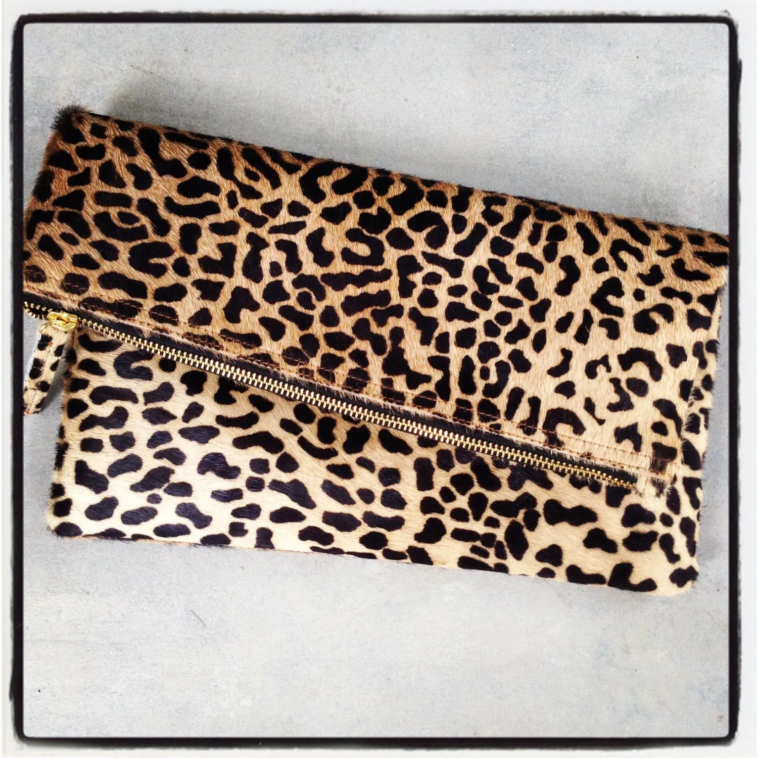 Exclusive Leopard Leather Clutch