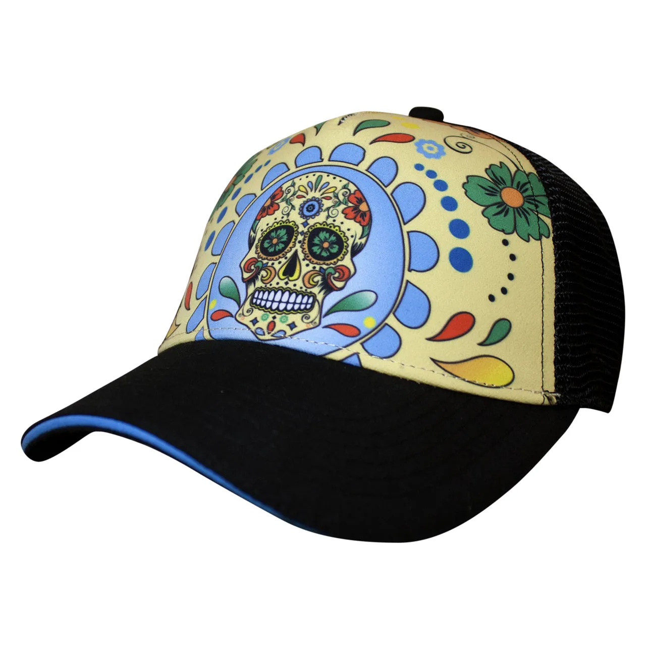 Fiesta Sugar Skull 5 Panel Trucker Hat