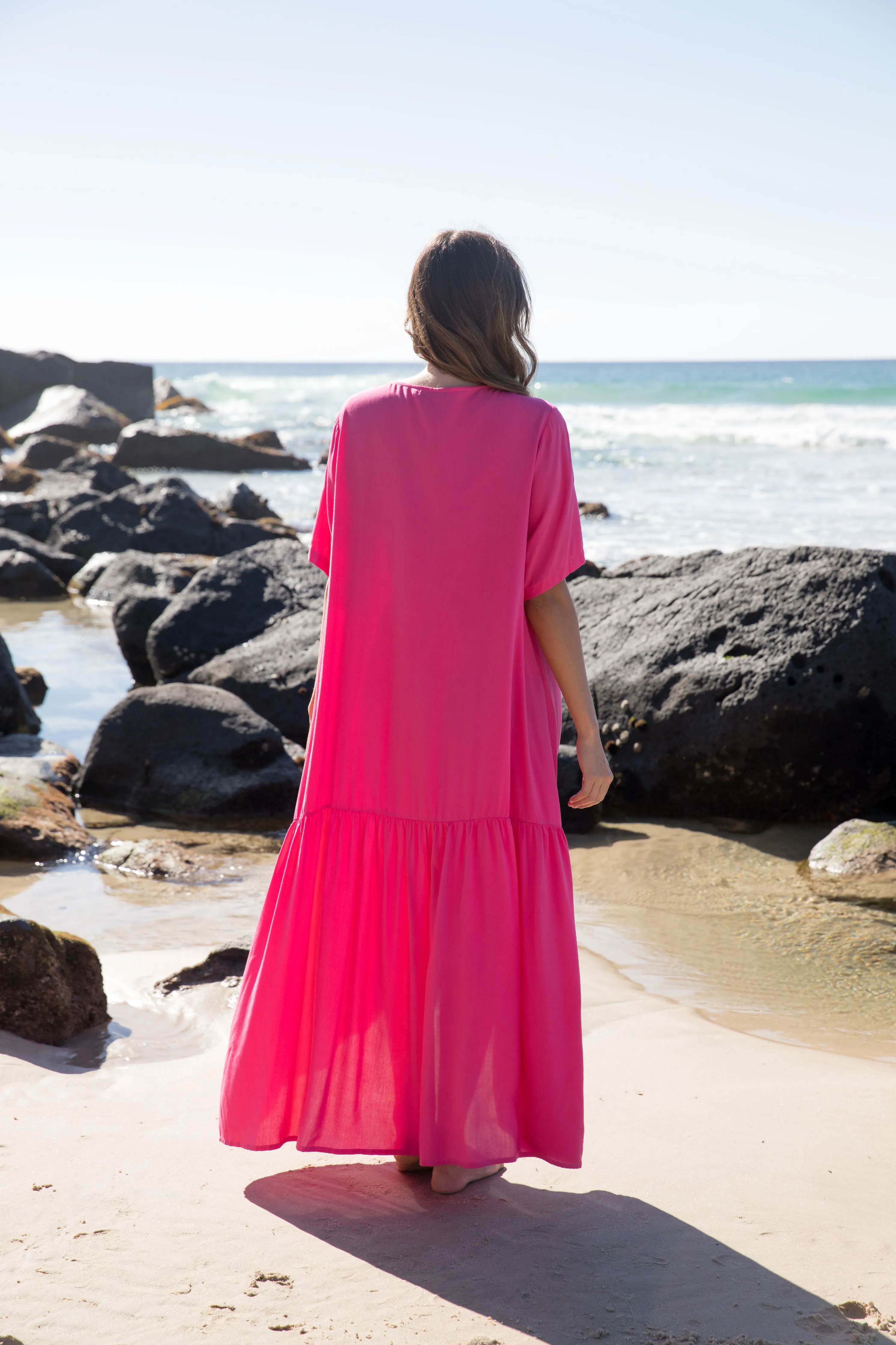 FINAL SALE Peak Maxi Dress in Magenta