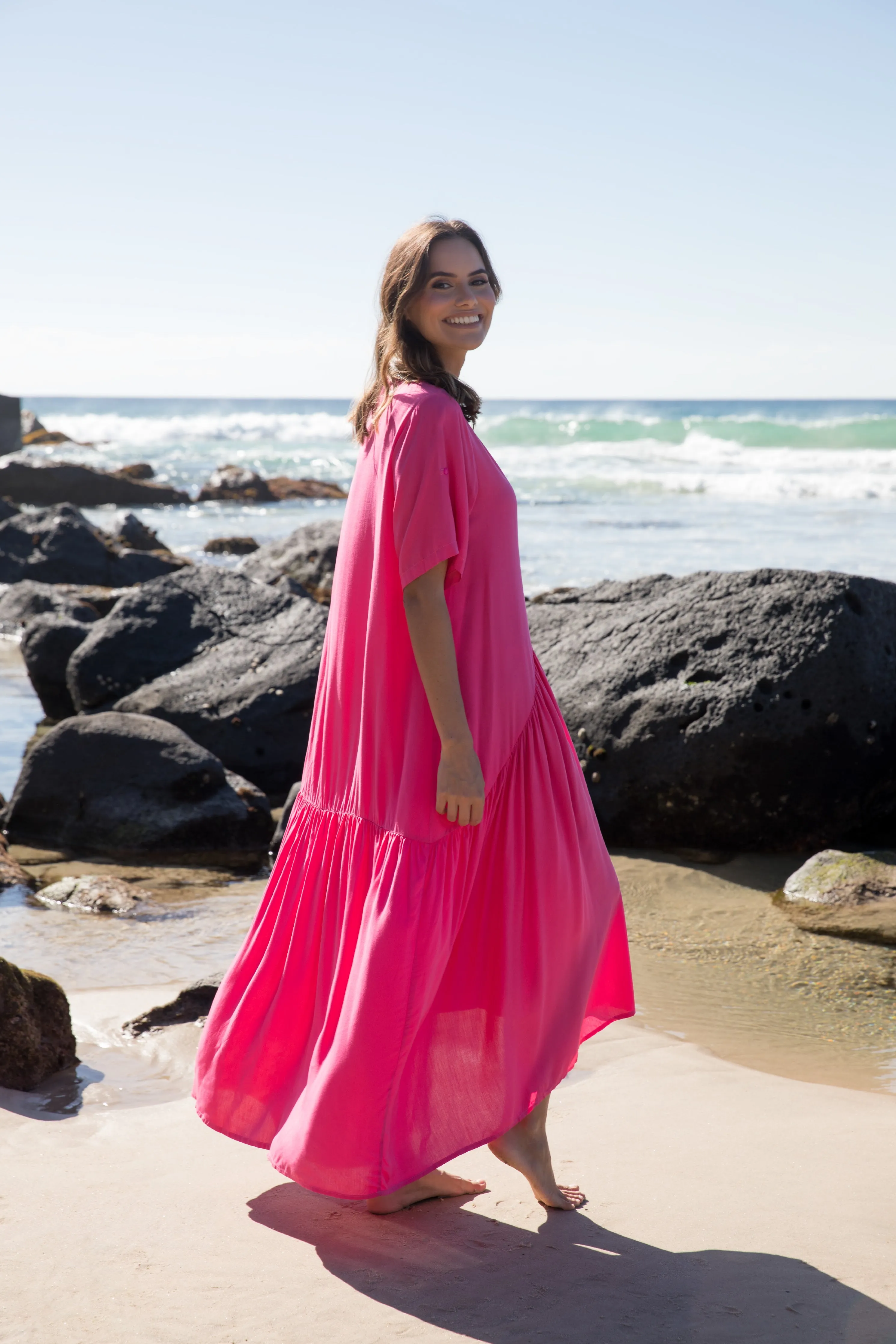 FINAL SALE Peak Maxi Dress in Magenta