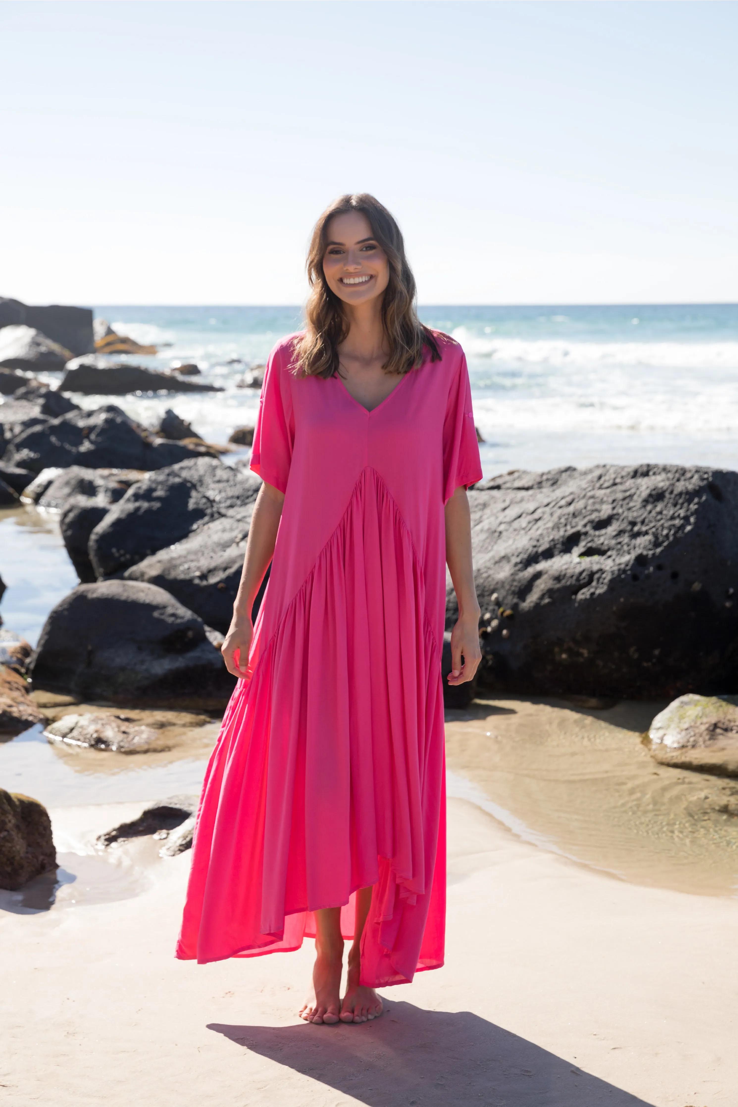 FINAL SALE Peak Maxi Dress in Magenta