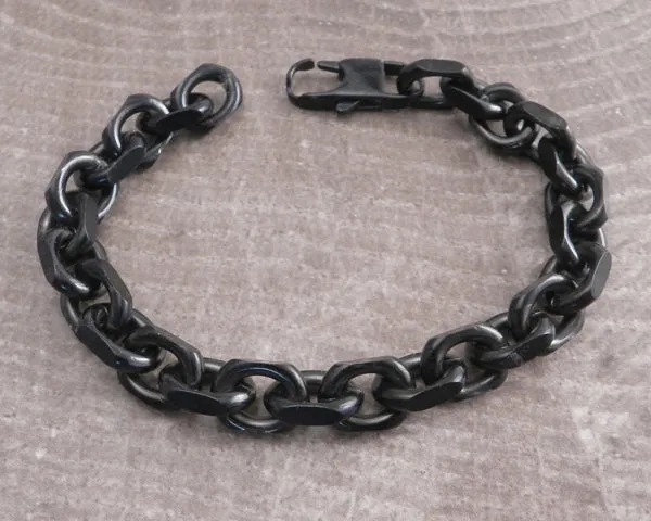 Flat Iron Xl Stainless Steel Blackened Wallet Chain