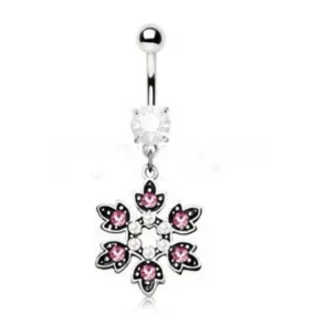 Flower Dangle Navel Ring