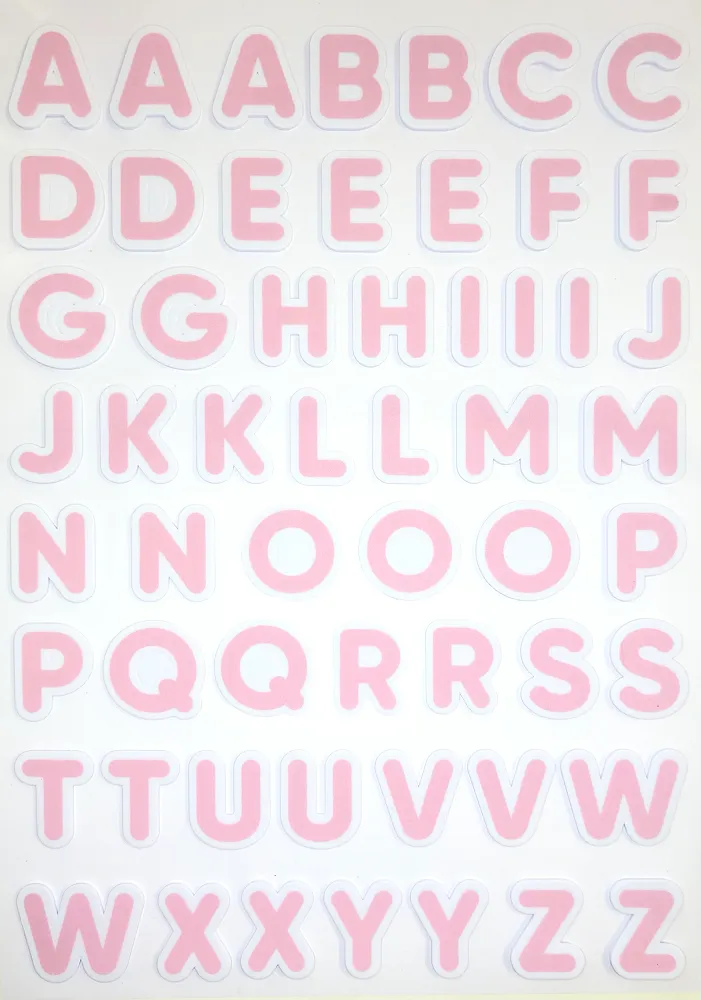 Foam Letters Sticker Pack - Pink