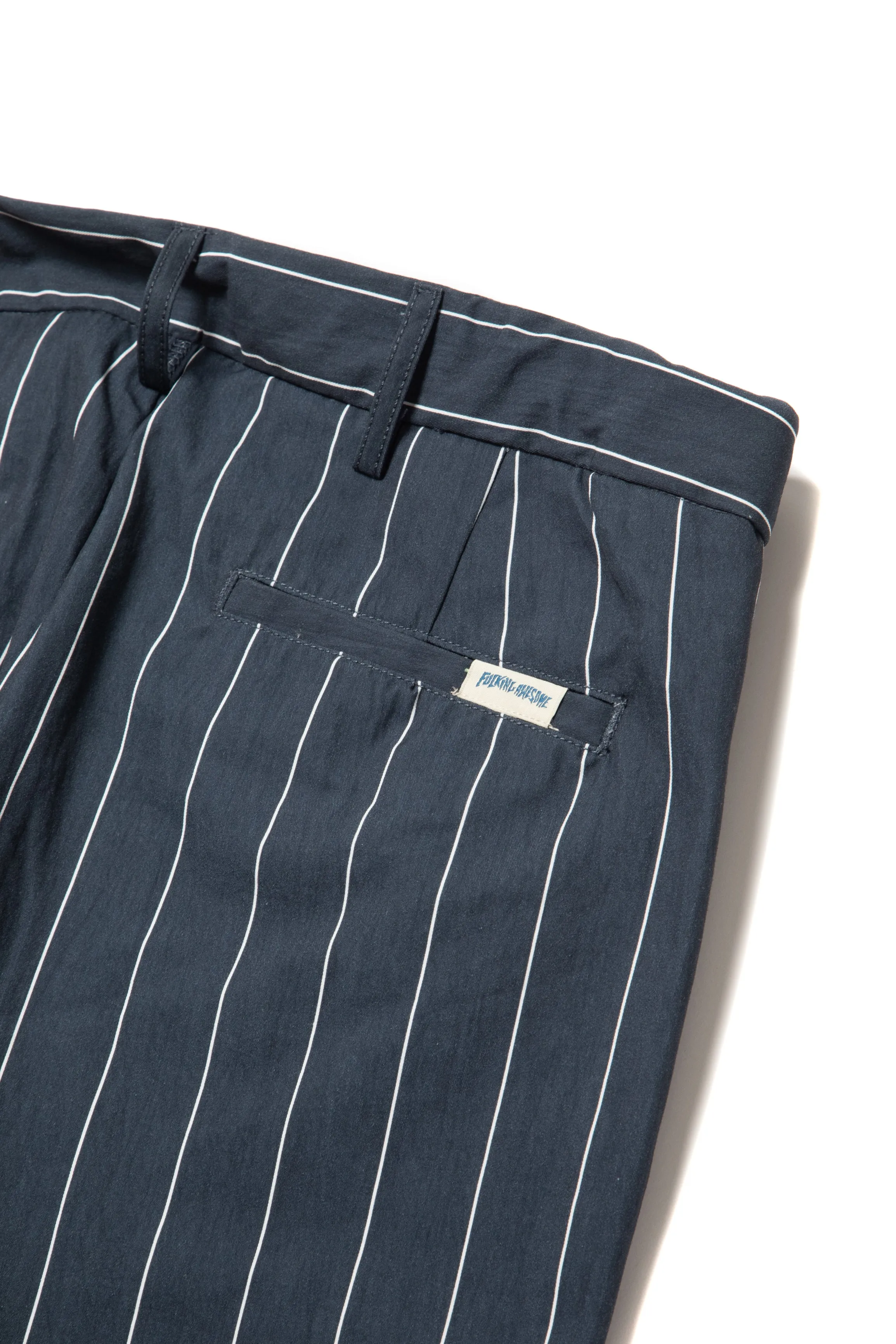 FUCKING AWESOME PLEATED CHINO PANTS NAVY PINSTRIPE