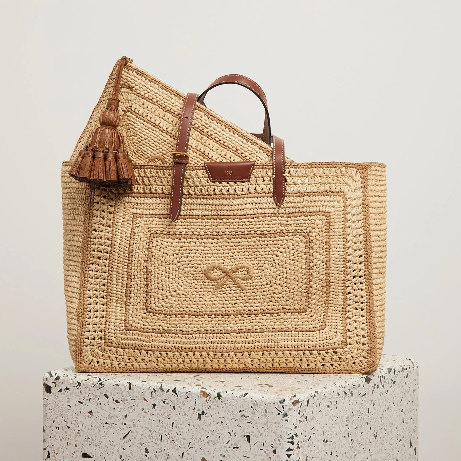 Georgiana Raffia Bow Clutch