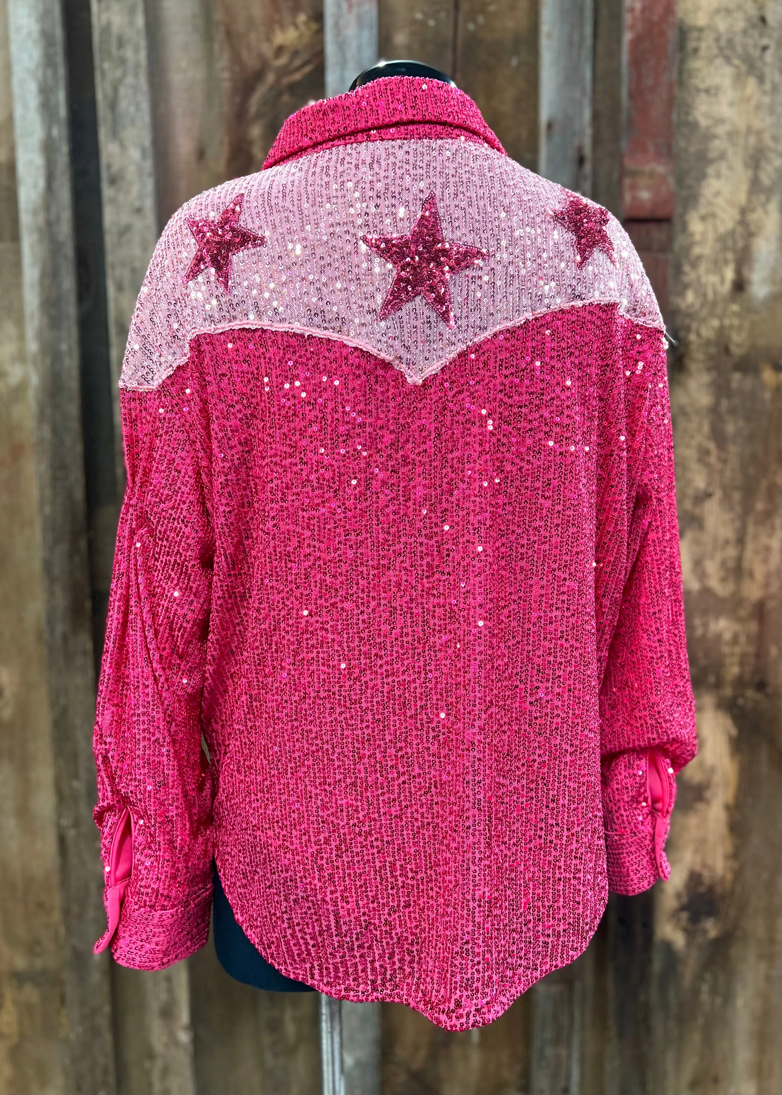 Giddy Up Pink Sequin Top