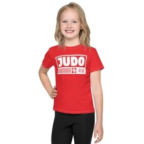 Girl's Short Sleeve Judo Rash Guard: Sporty Style - Scarlet