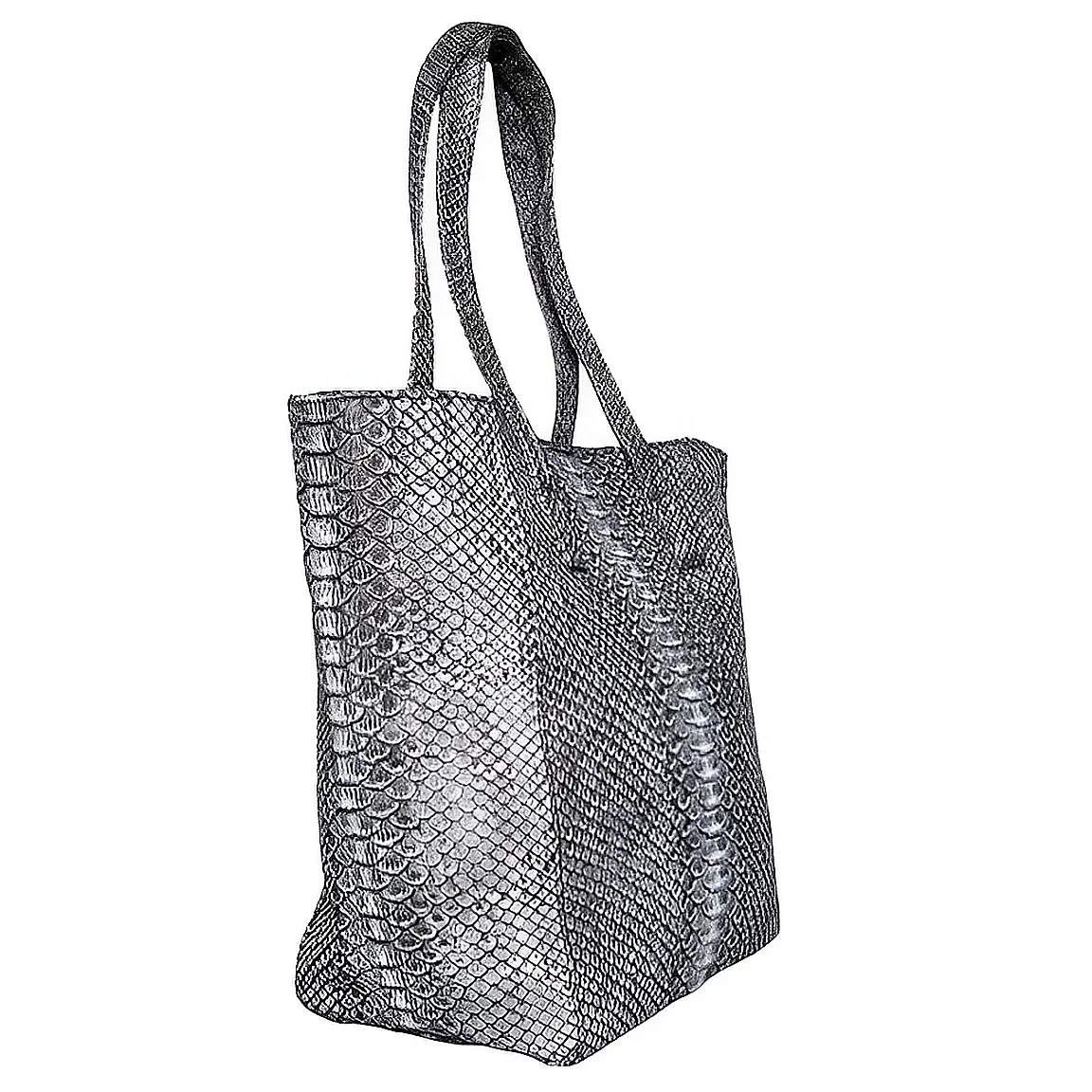 Grey Stonewashed Shopper Tote Bag