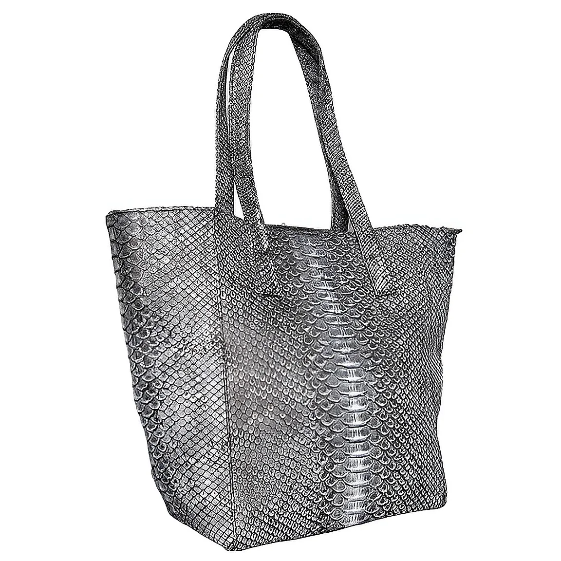 Grey Stonewashed Shopper Tote Bag