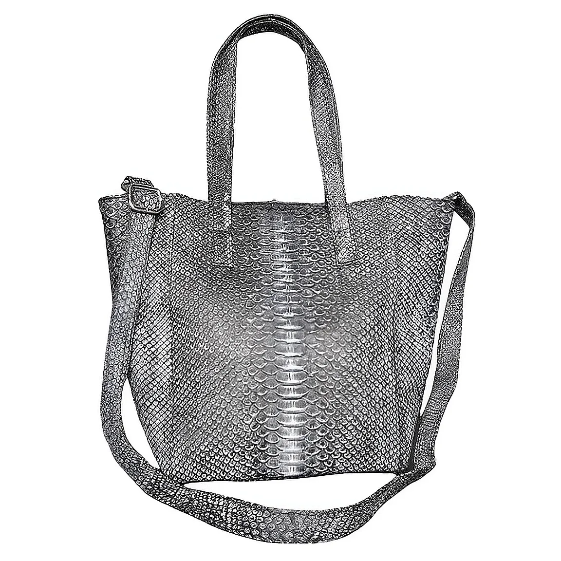 Grey Stonewashed Shopper Tote Bag