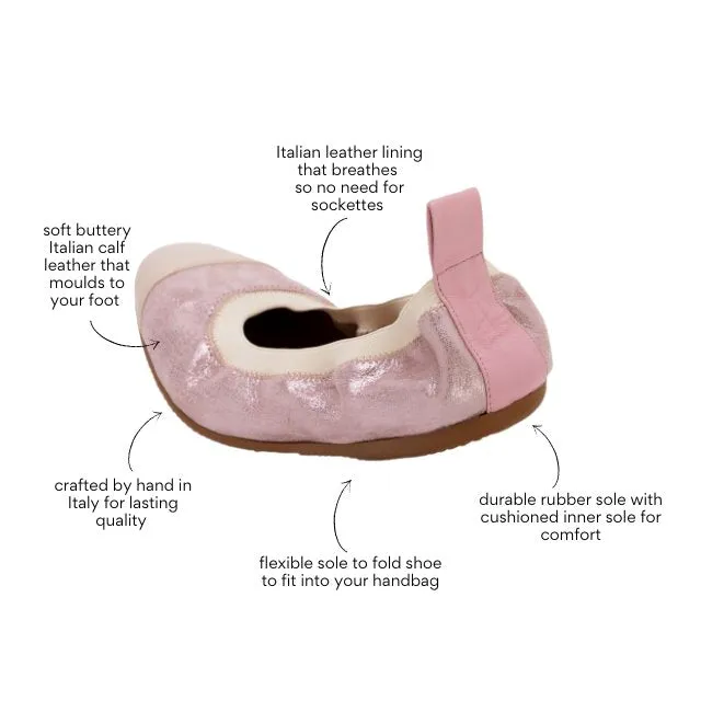 Guiola - Pink and Silver Ballet Flat