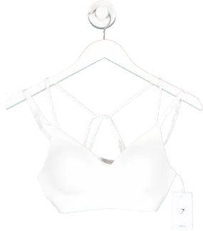 gymshark White Strappy Back Light Support Sports Bra UK S