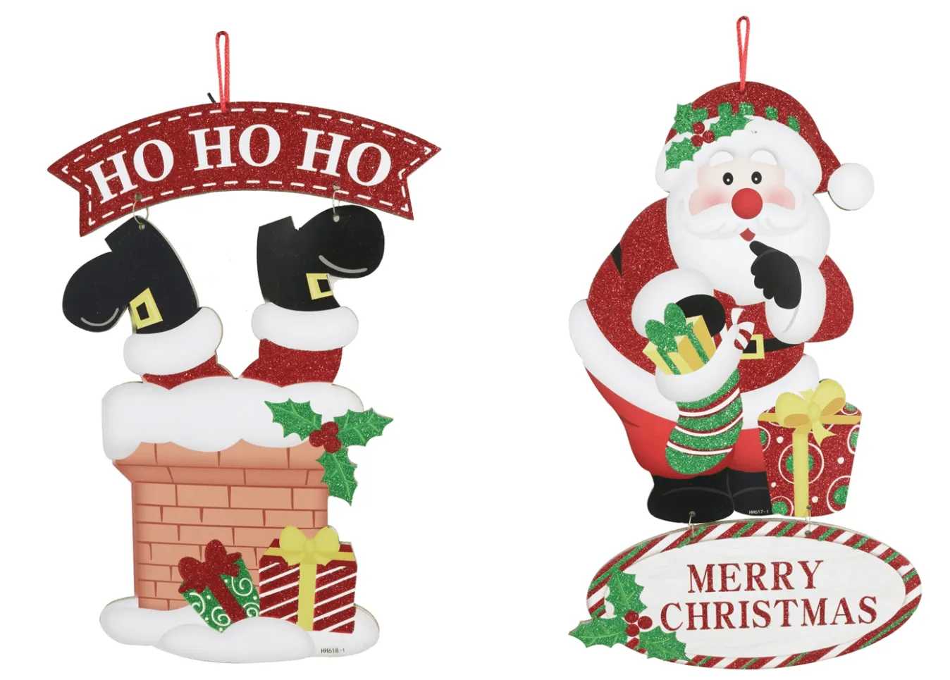 Hanging Santa Plaque 2 Asst (36cm)