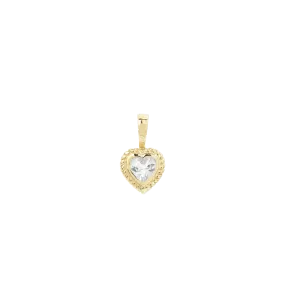 Heart Necklace Charm 14K