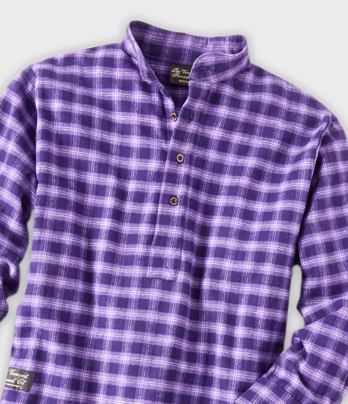 Henley Flannel Shirt - Purple Maze