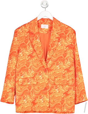 hosbjerg Orange Swirl Printed Blazer UK S