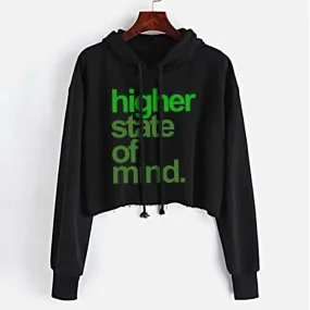 HSOM green Crop Top Hoodie