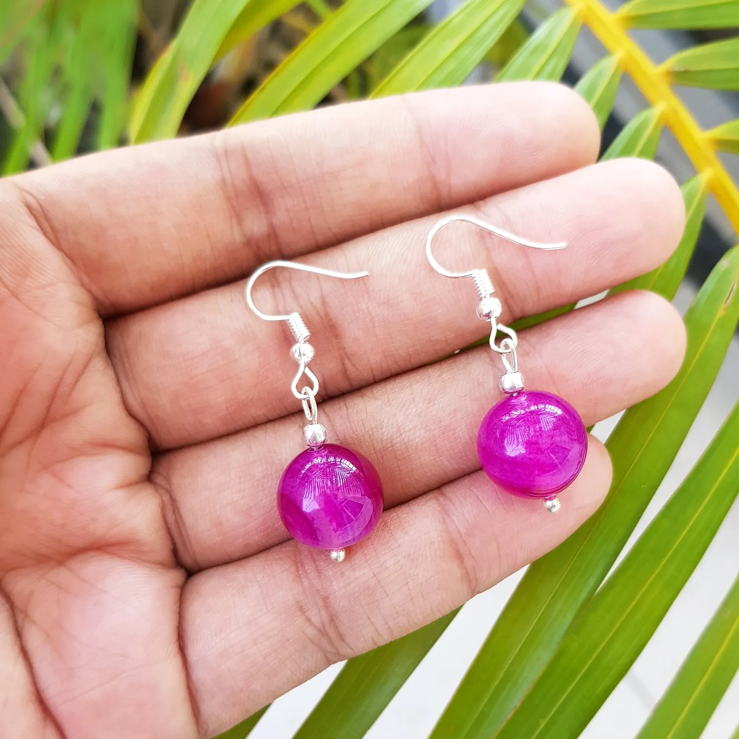 Imeora Pink 12mm Agate Earrings