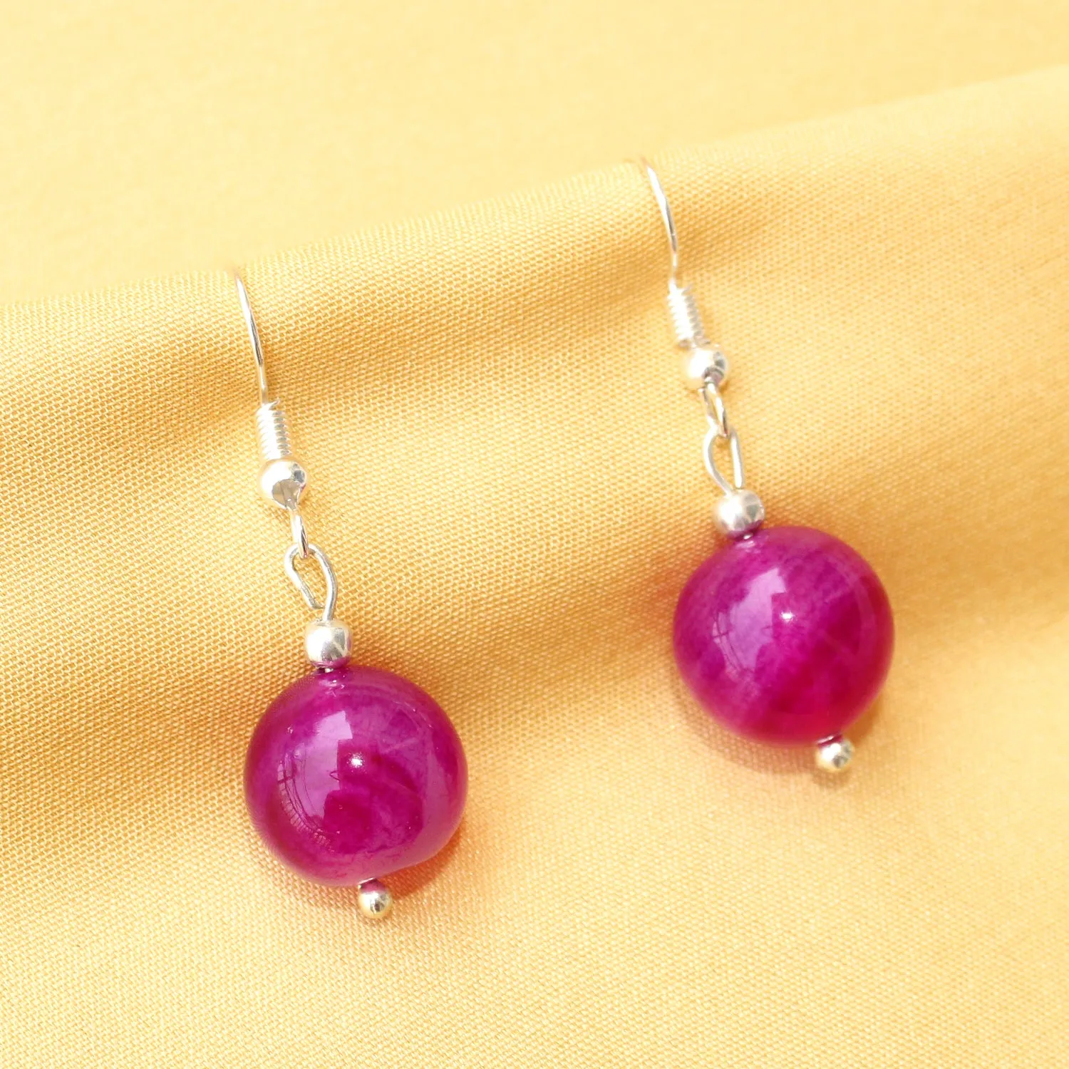 Imeora Pink 12mm Agate Earrings