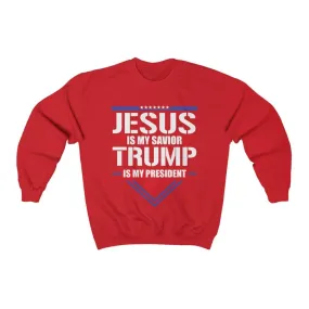 Jesus is My Savior Trump is My President Unisex Heavy Blend™ Crewneck Sweatshirt