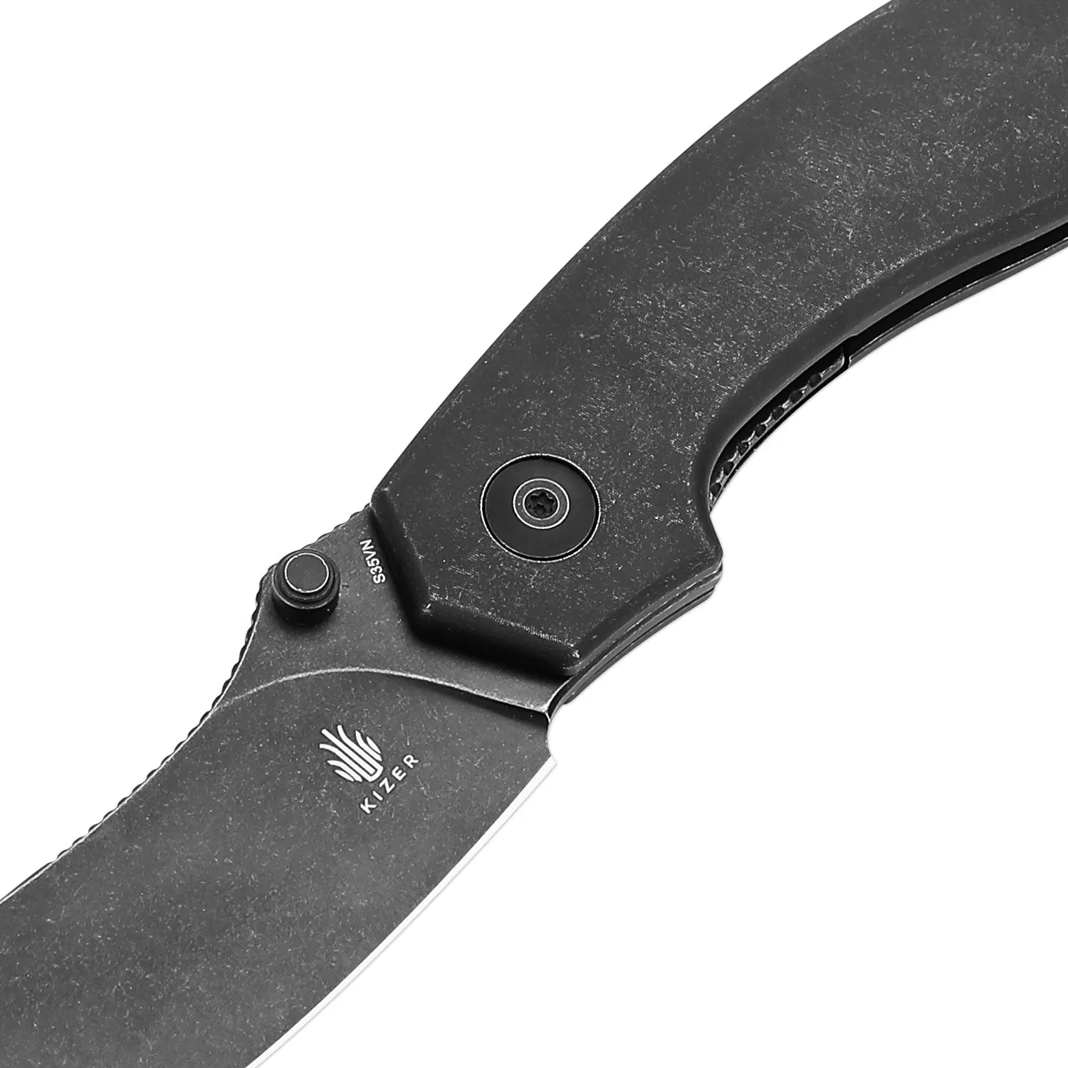 Kizer Doberman S35VN Blade Liner Lock Titanium Handle Ki4639A1 (3.66 Black Stonewashed)