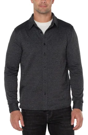 KNIT BUTTON UP LONG SLEEVE SHIRT