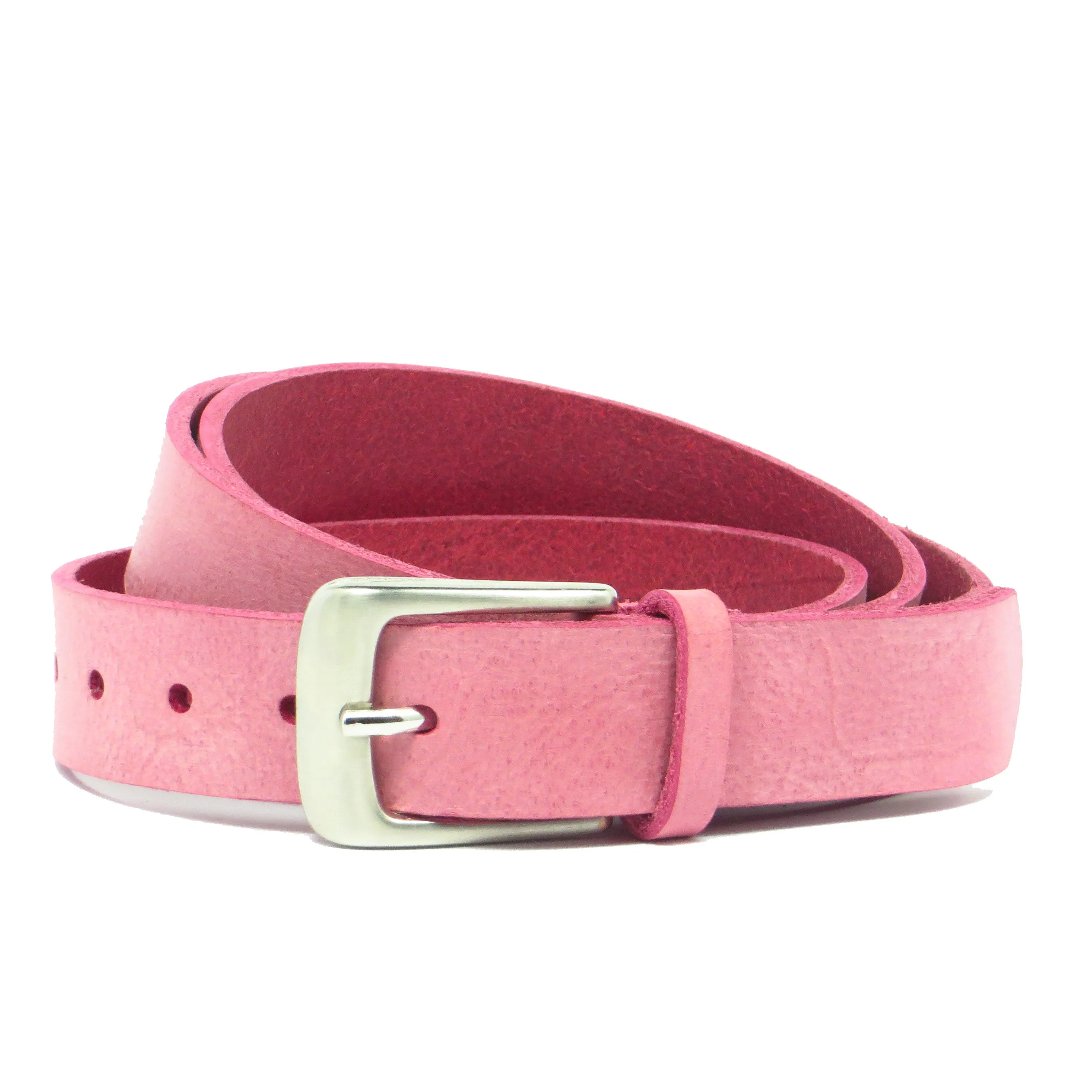 Ledergürtel 3 cm breit pink Rindsleder