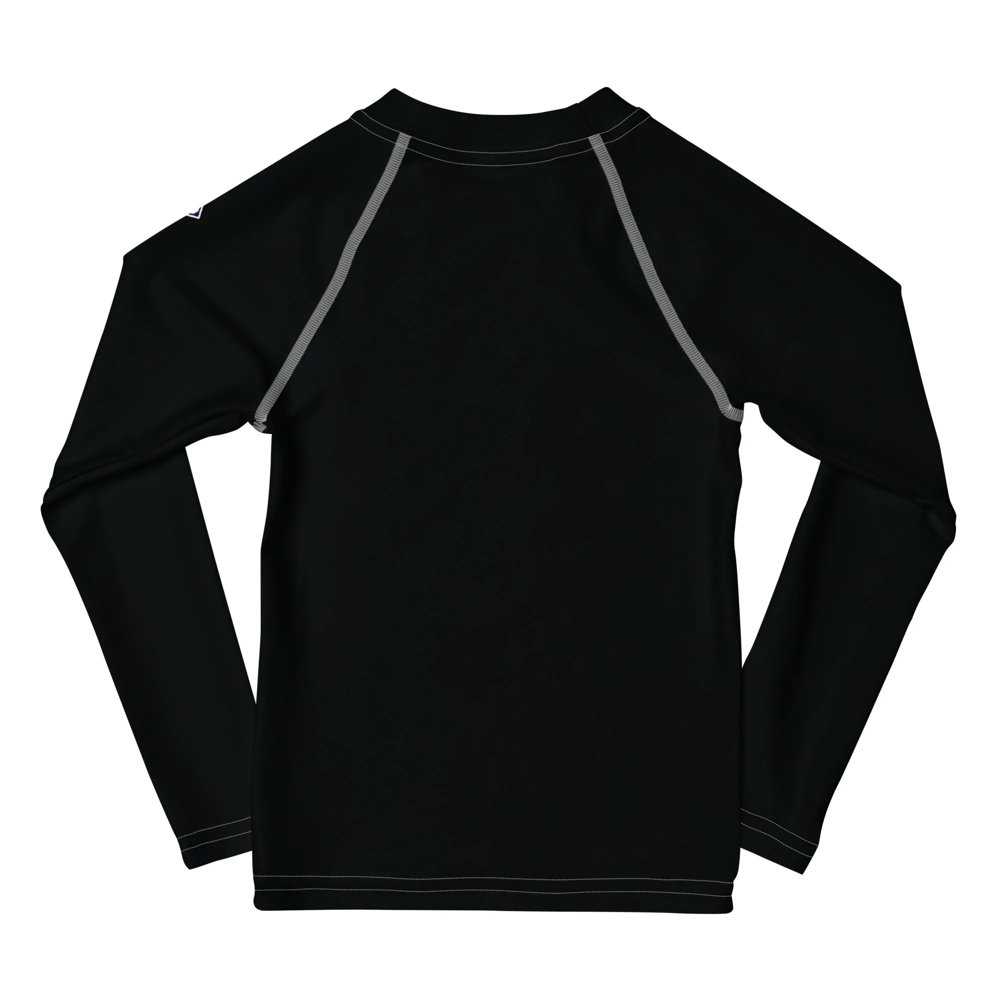 Little Trendsetter: Kid's Solid Color Rash Guards for Her - Noir